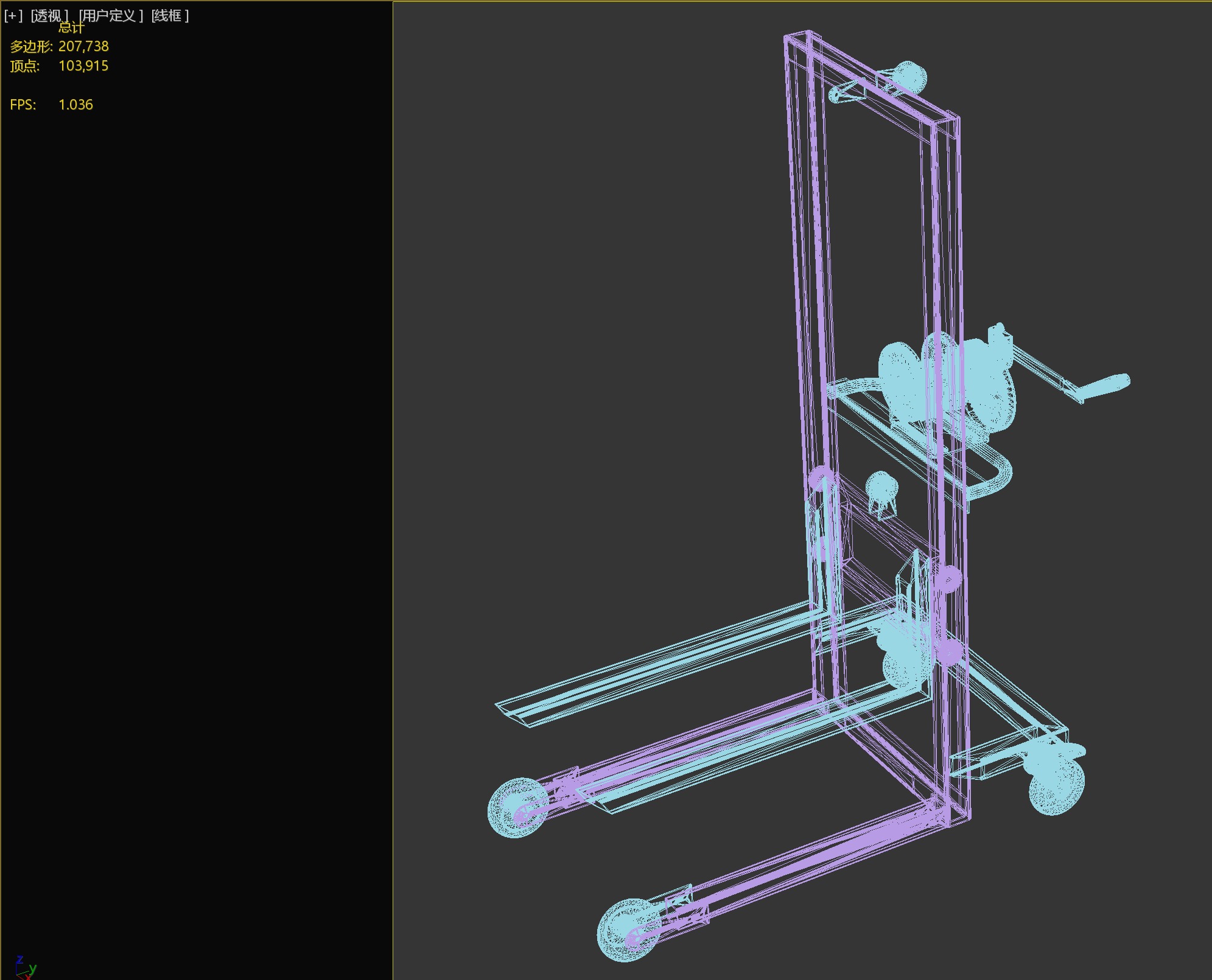 Manual forklift 3D model_2