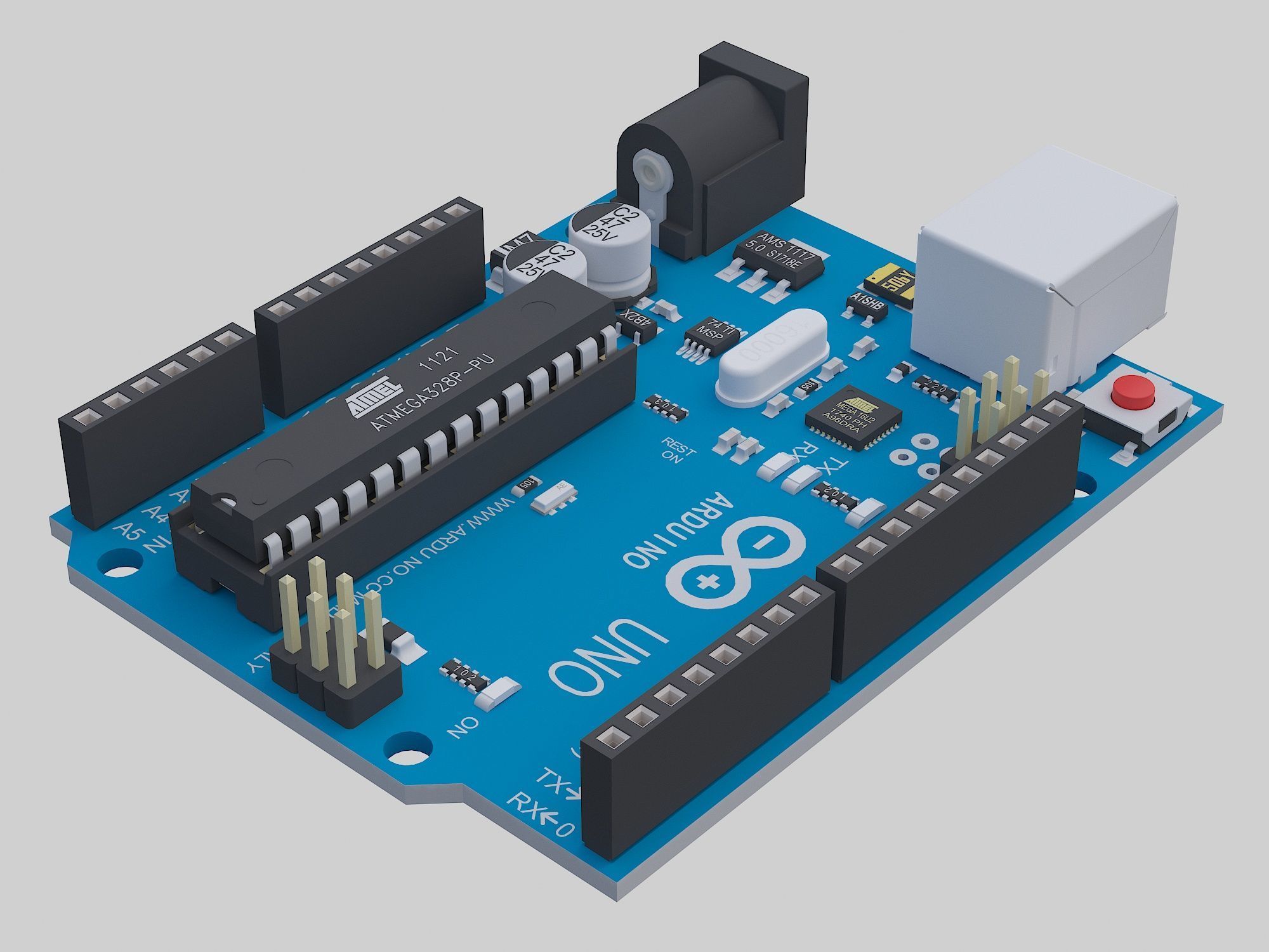 Microcontroller Board 3D model_1