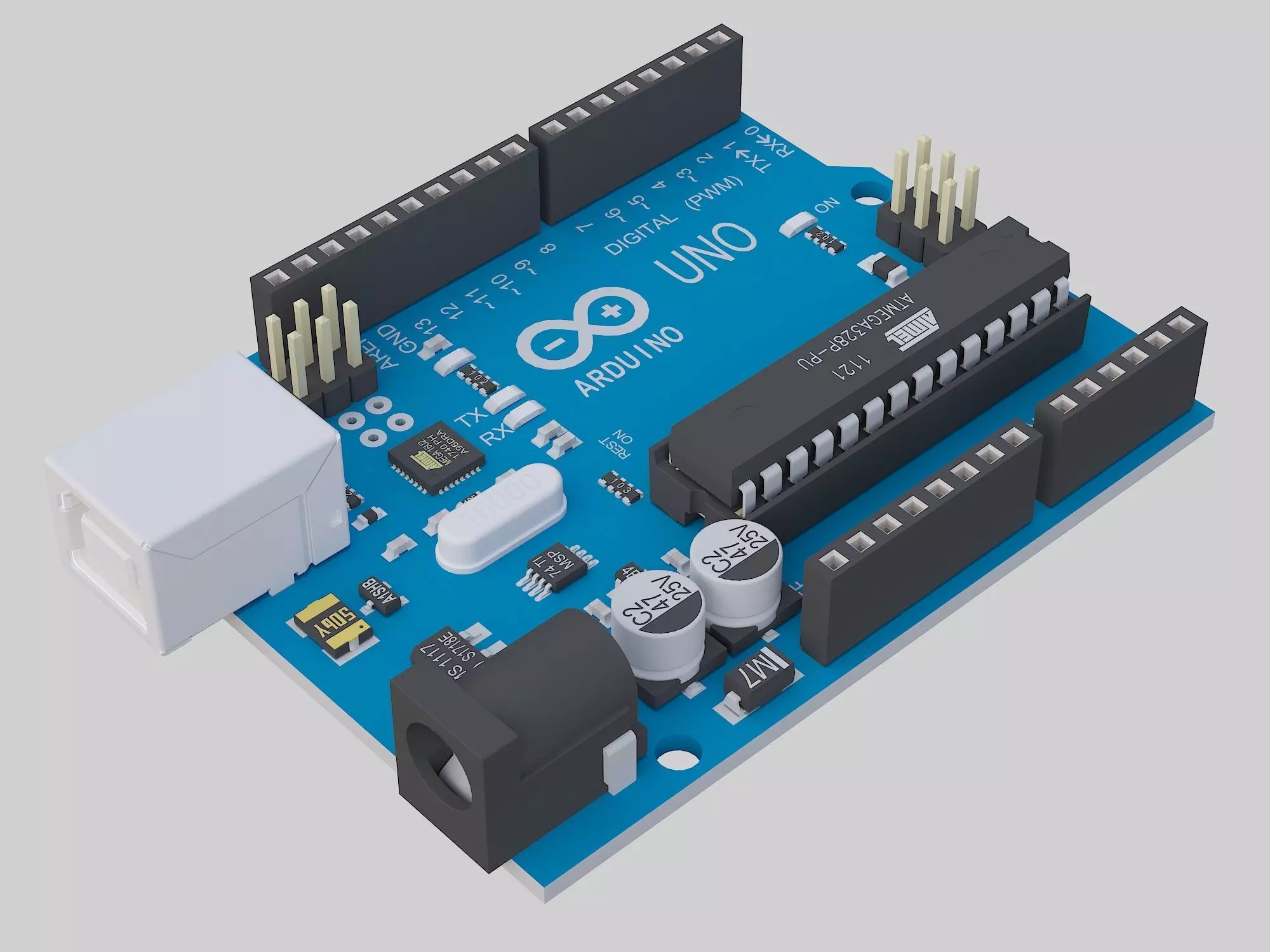 Microcontroller Board 3D model_0