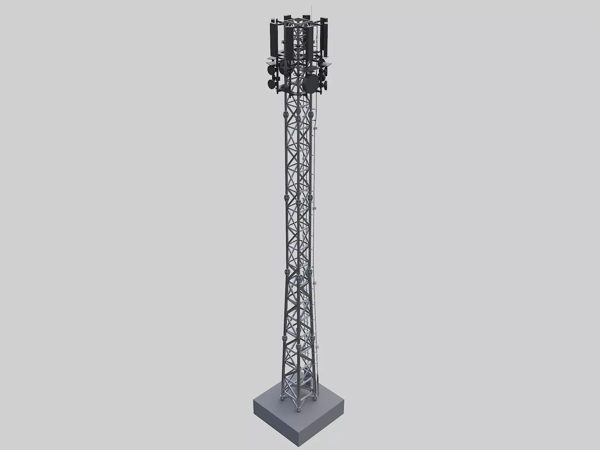 Antenna mast signal transmission tower 3D model_0