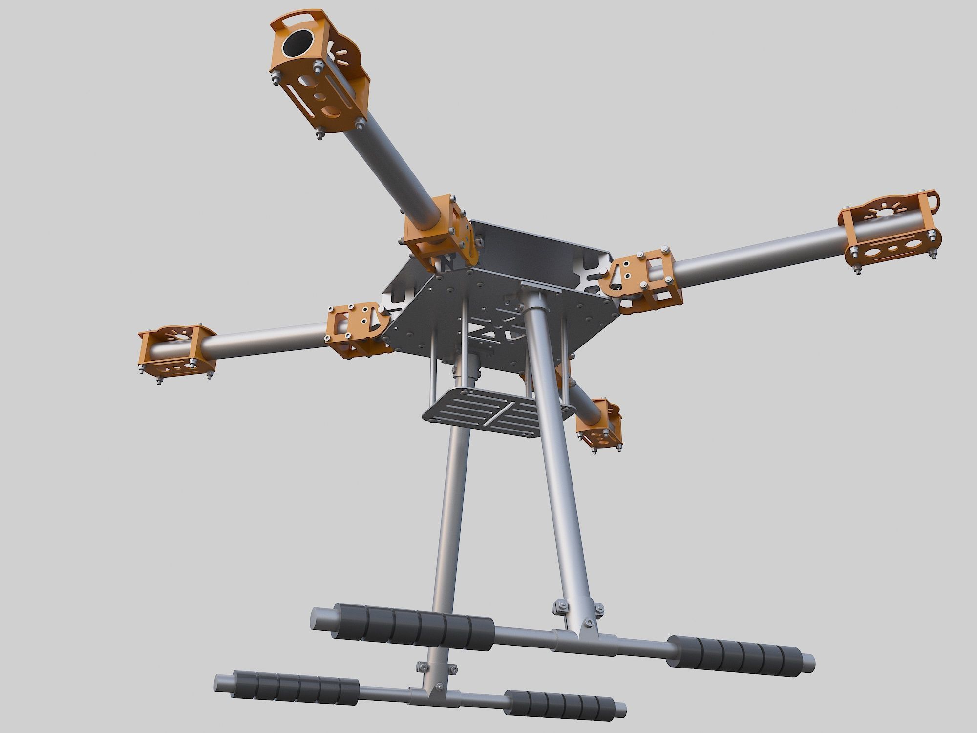 Four propeller drone 3D model_2