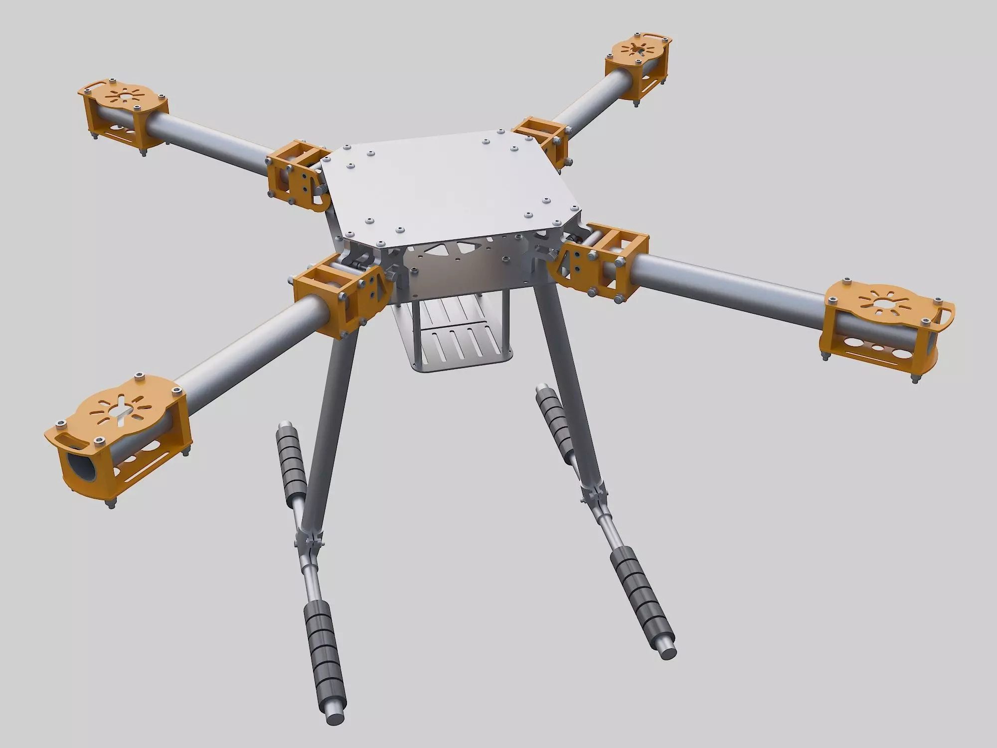 Four propeller drone 3D model_0