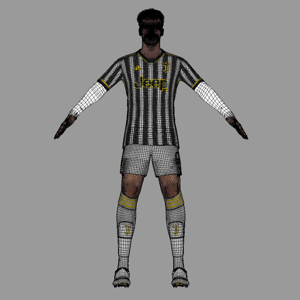 T-Pose Rigged Dusan Vlahovic Juventus 24-25 3D model_10