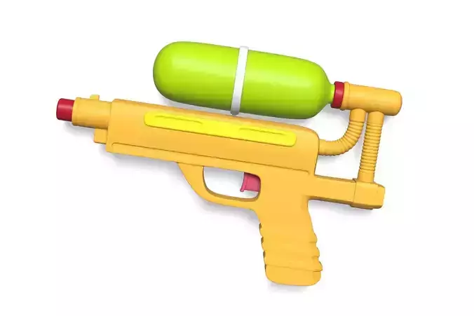 Water Pistol - Gun - Rifle -- kids Toy -- Cartoon Weapon Low-poly 3D model