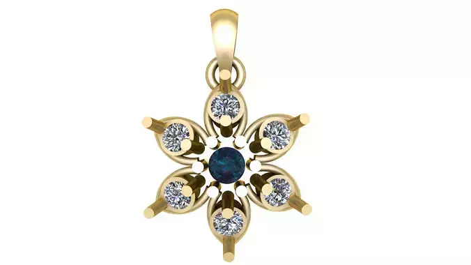 STAR SHAPE SAPPHIRE PENDANT 3D PRINTABLE MODEL