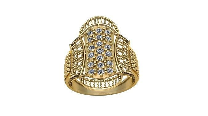 INDIAN TRADITIONAL ENGAGEMENT RING 3D PRINTABLE MODEL 3D print model