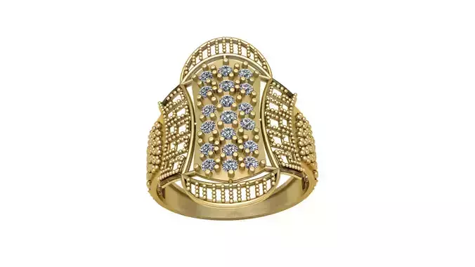 INDIAN TRADITIONAL ENGAGEMENT RING 3D PRINTABLE MODEL