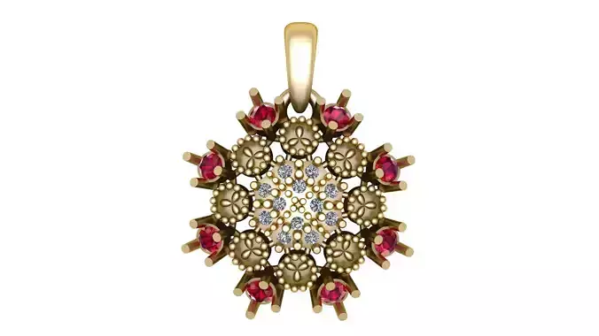 ELEGANT FANCY RUBY PENDANT 3D PRINTABLE MODEL