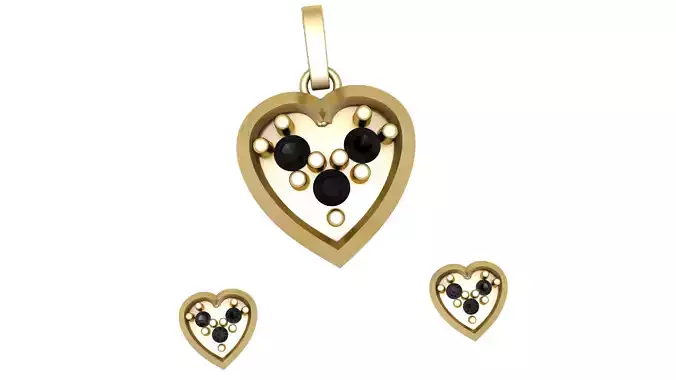 HEART SHAPE LOCKET SET 3D PRINTABLE MODEL