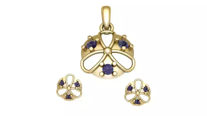 LAPIS FLOWER STYLE LOCKET SET 3D PRINTABLE MODEL