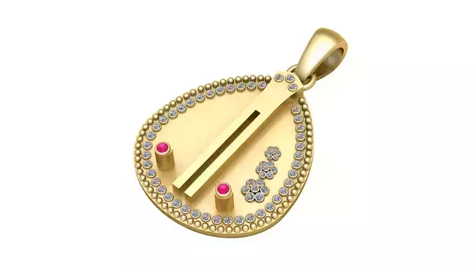 SAPPHIRE AND DIAMOND STYLISH PENDANT 3D PRINTABLE MODEL