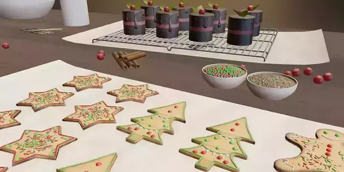 Christmas Bakery Kitchen Counter