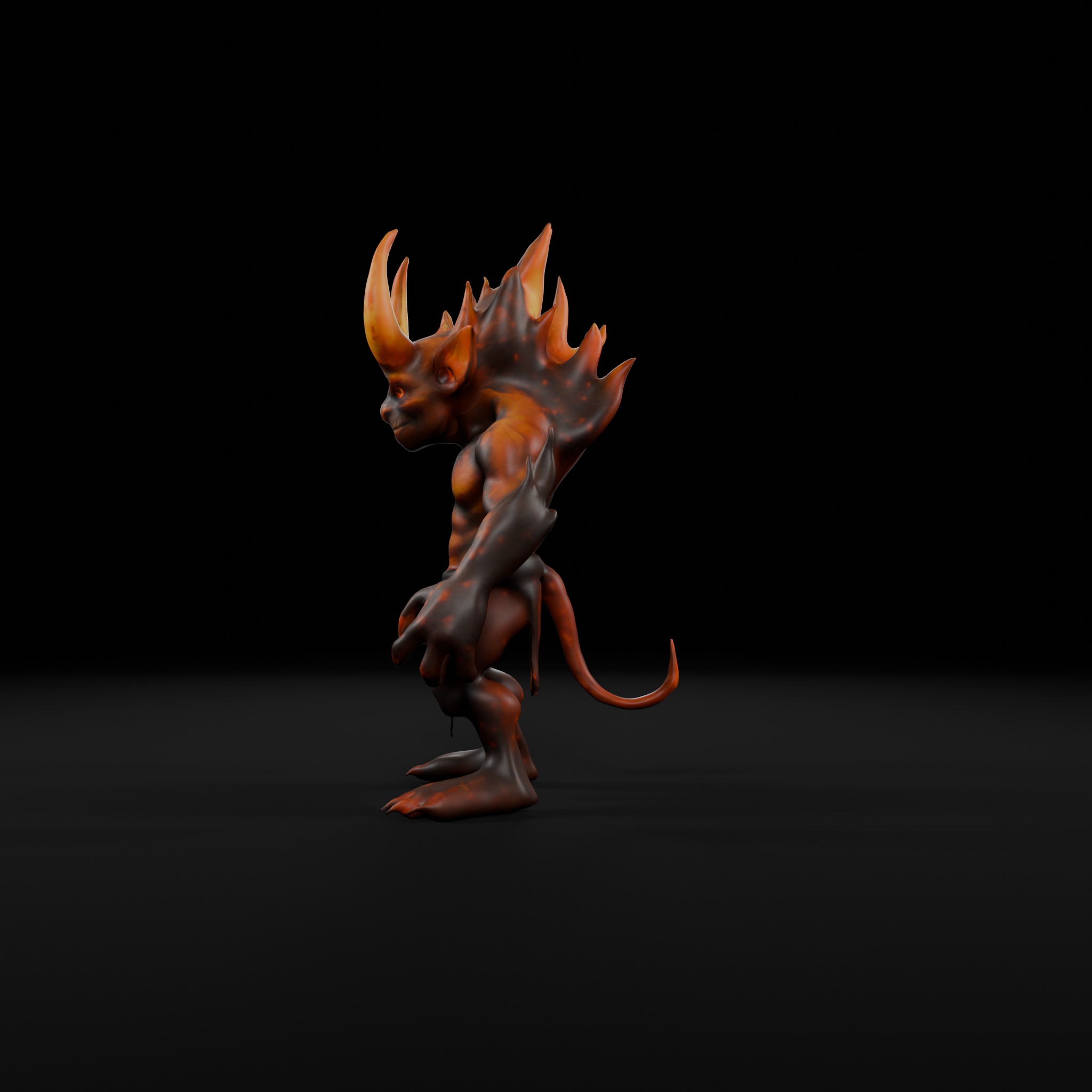 Flame Goblin - Low Poly Game-Ready 3D Character Low-poly 3D model_2