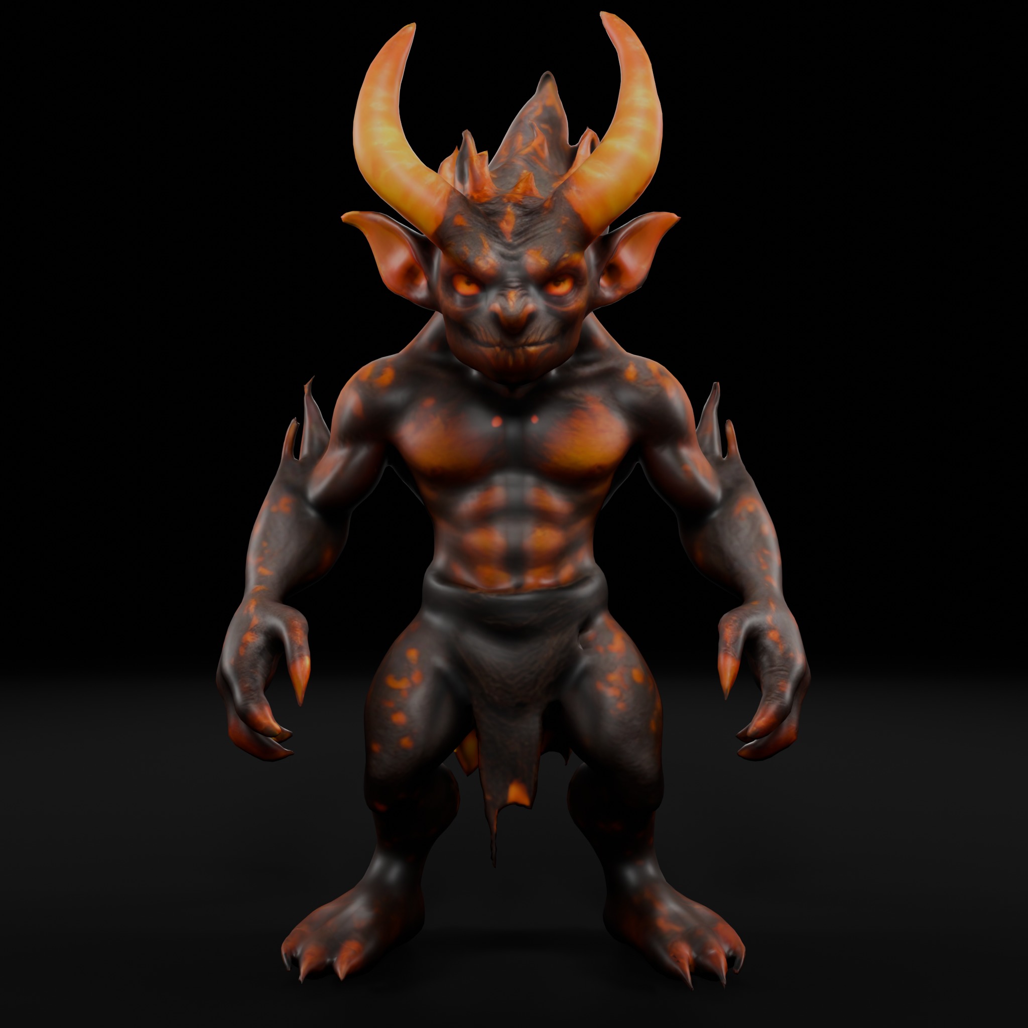 Flame Goblin - Low Poly Game-Ready 3D Character Low-poly 3D model_3
