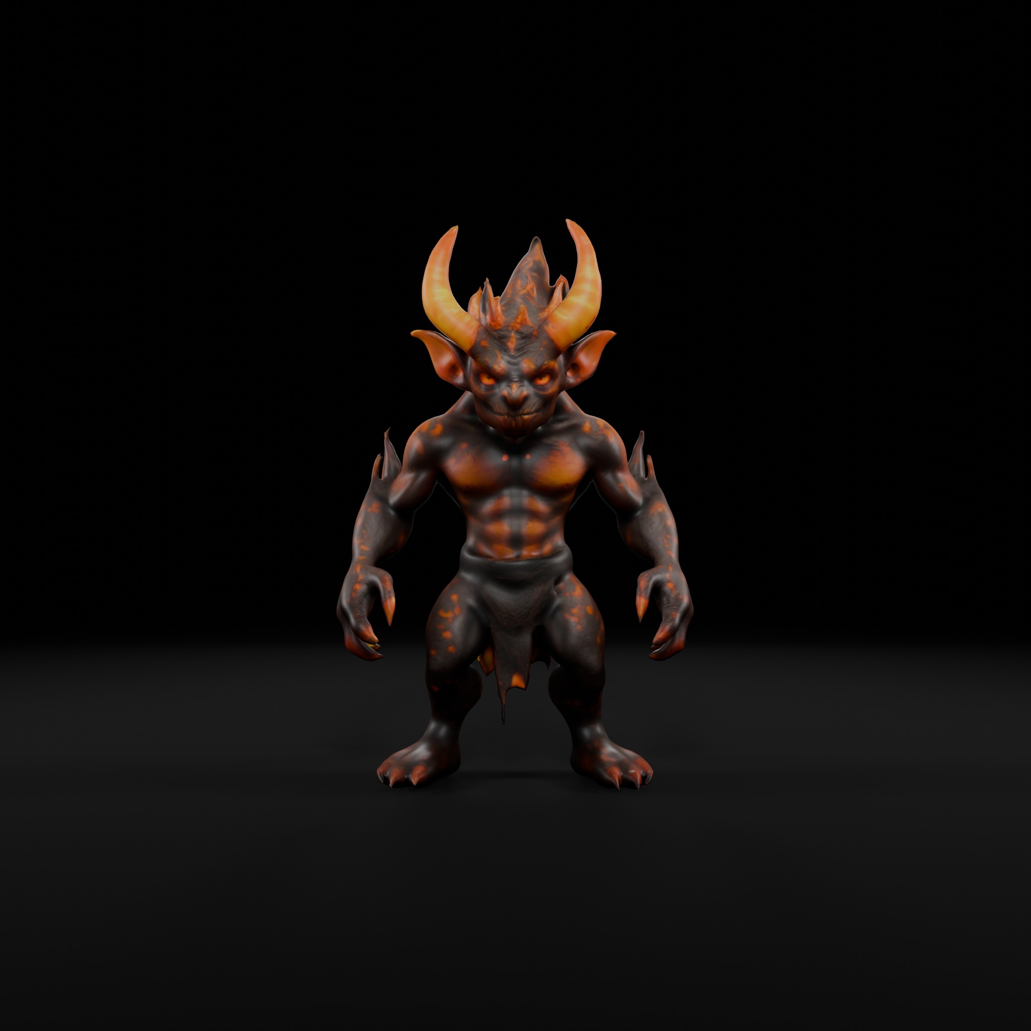 Flame Goblin - Low Poly Game-Ready 3D Character Low-poly 3D model_1