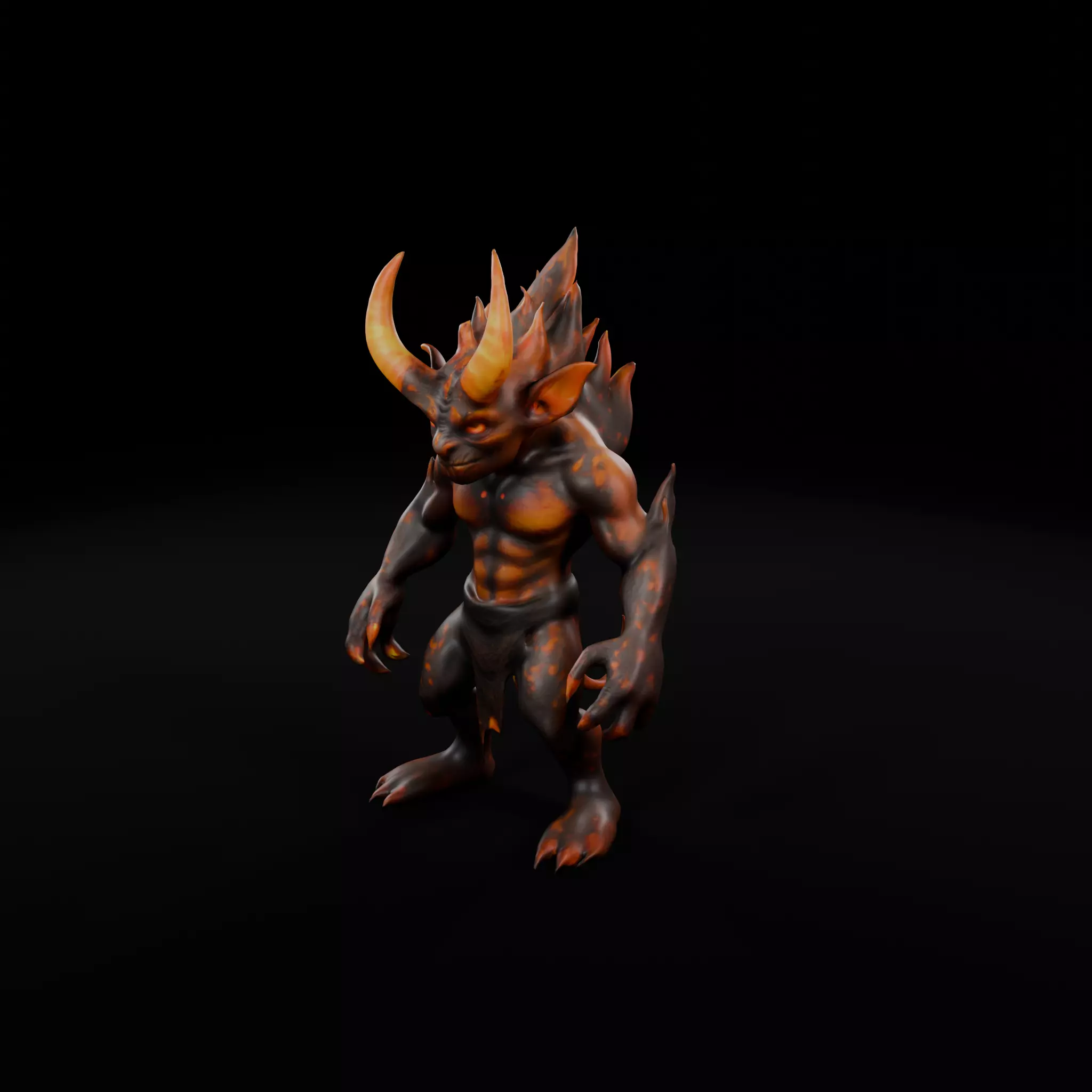 Flame Goblin - Low Poly Game-Ready 3D Character Low-poly 3D model_0