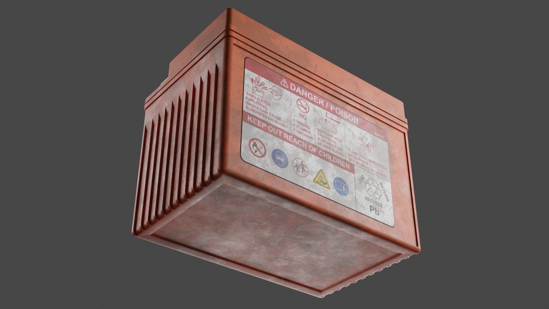 Motorcycle Battery Dust Low-poly 3D model_8