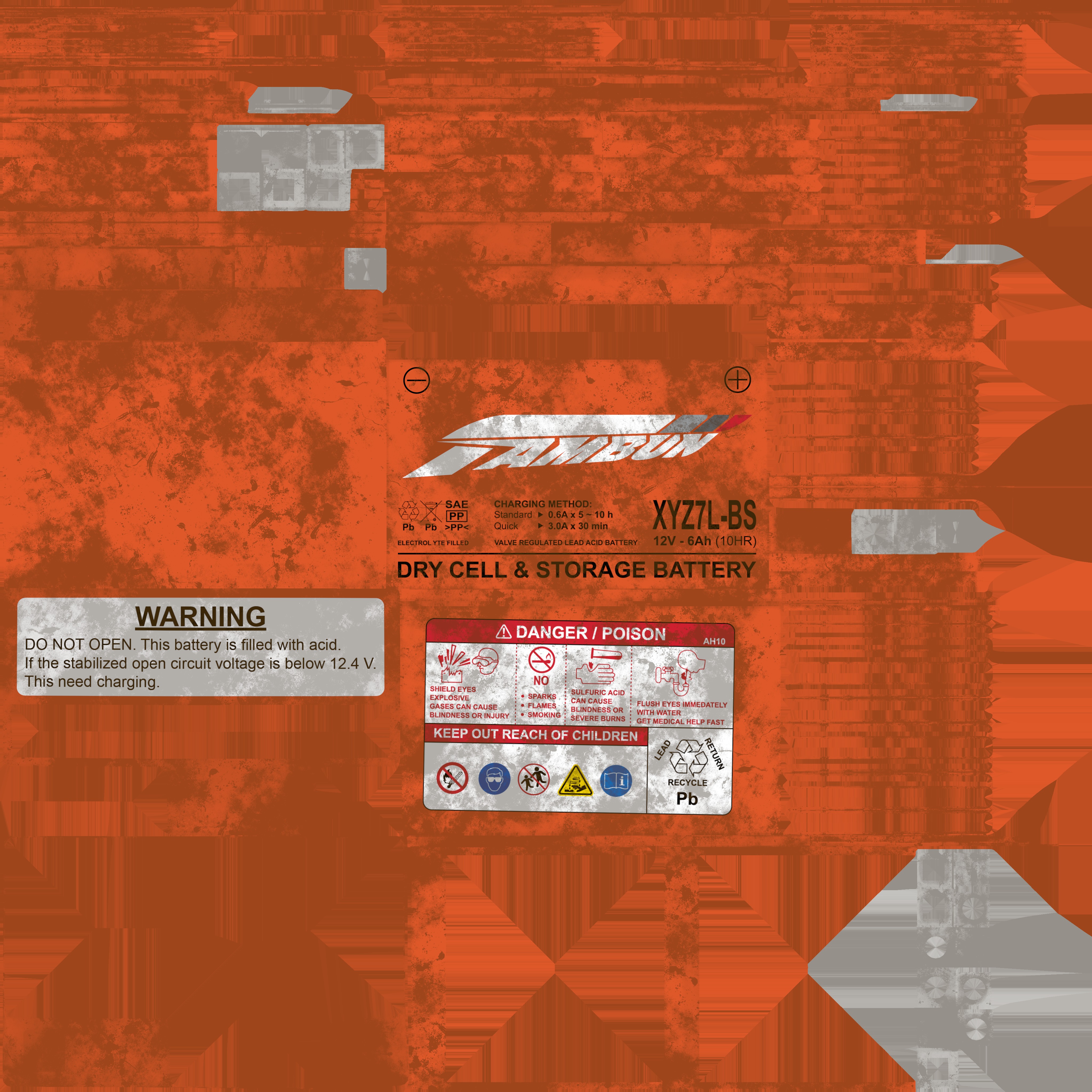 Motorcycle Battery Dust Low-poly 3D model_11