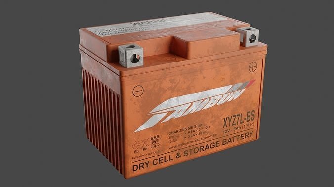 Motorcycle Battery Dust Low-poly 3D model