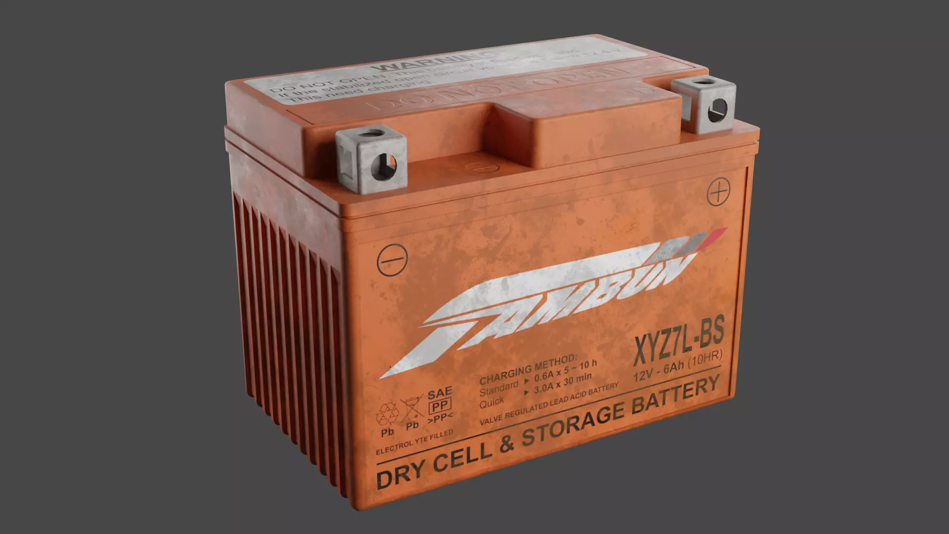 Motorcycle Battery Dust Low-poly 3D model_0