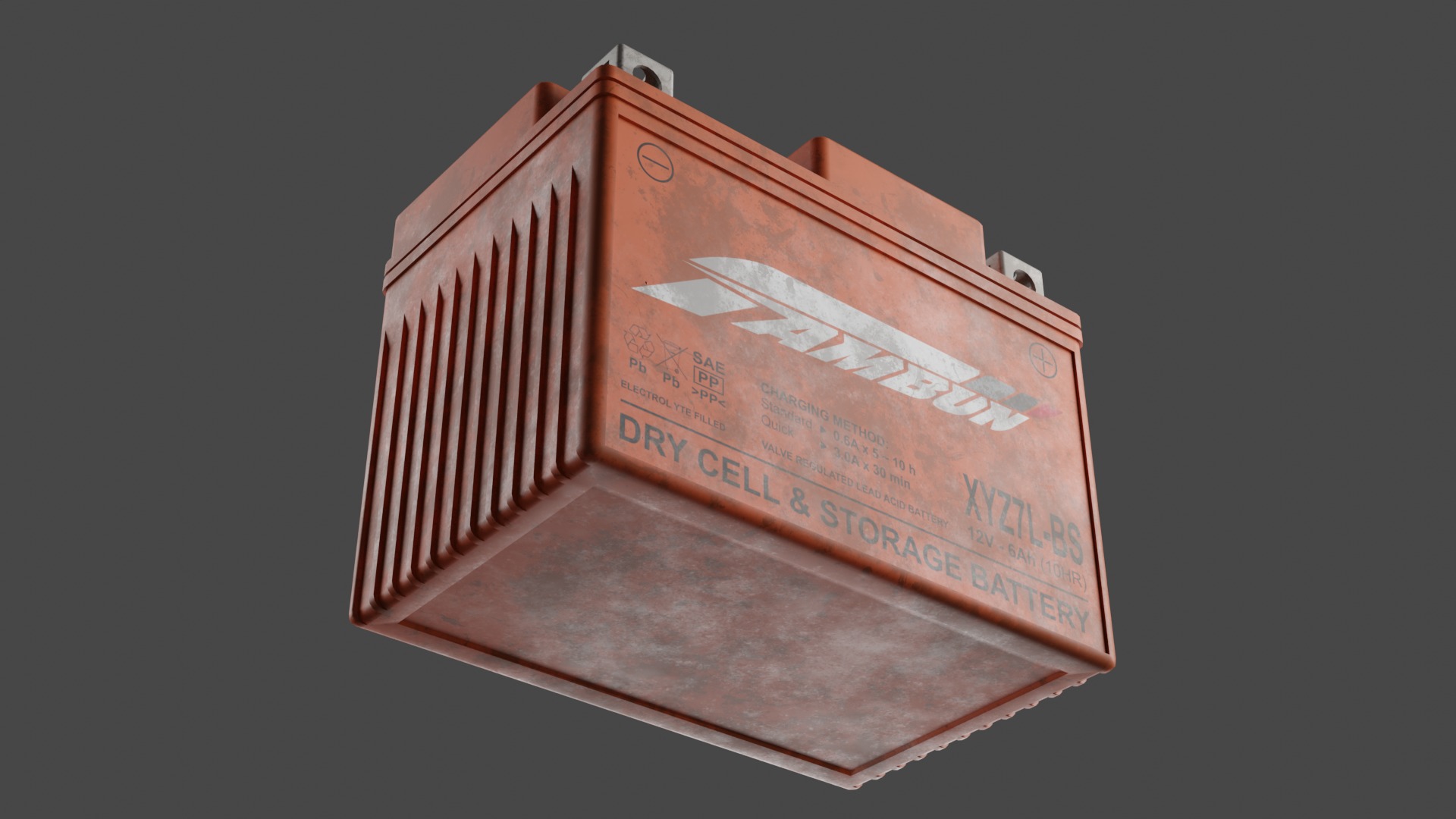 Motorcycle Battery Dust Low-poly 3D model_3