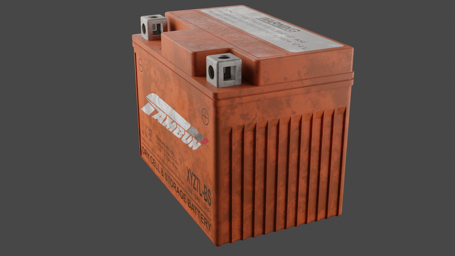 Motorcycle Battery Dust Low-poly 3D model_4