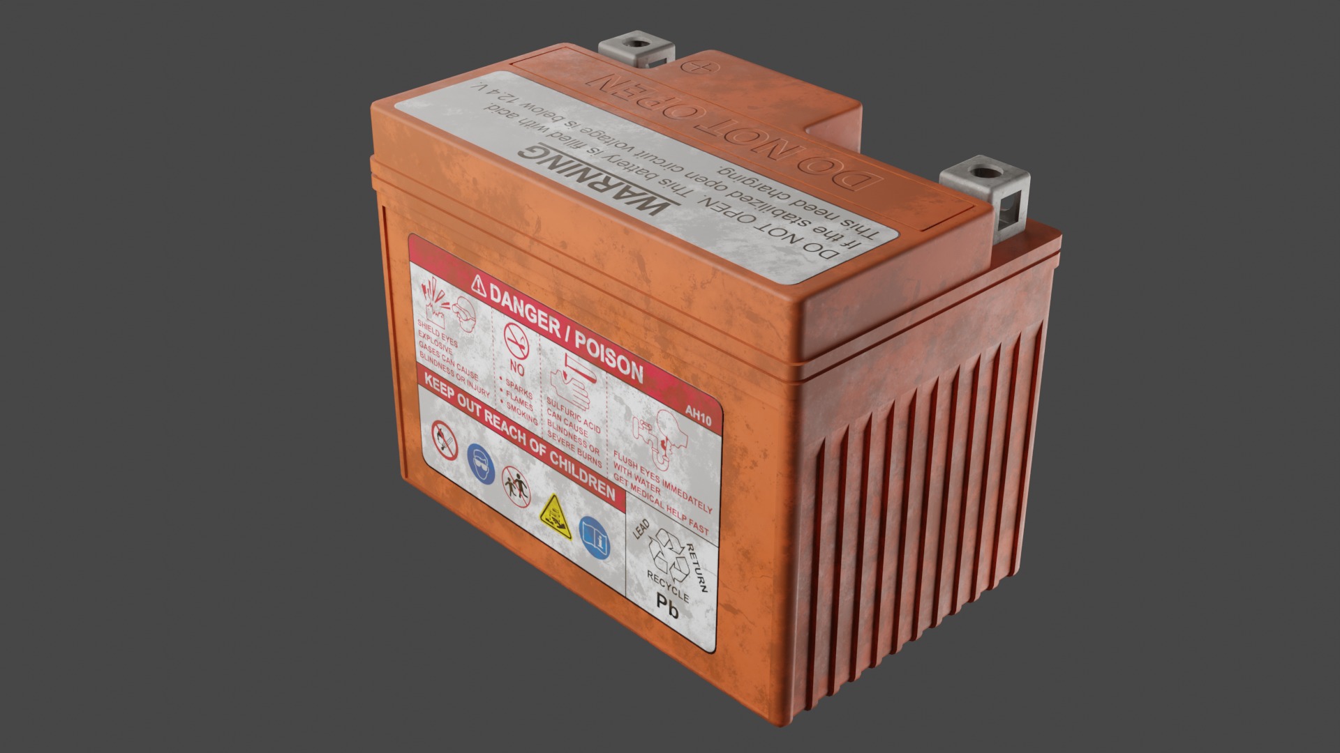 Motorcycle Battery Dust Low-poly 3D model_7