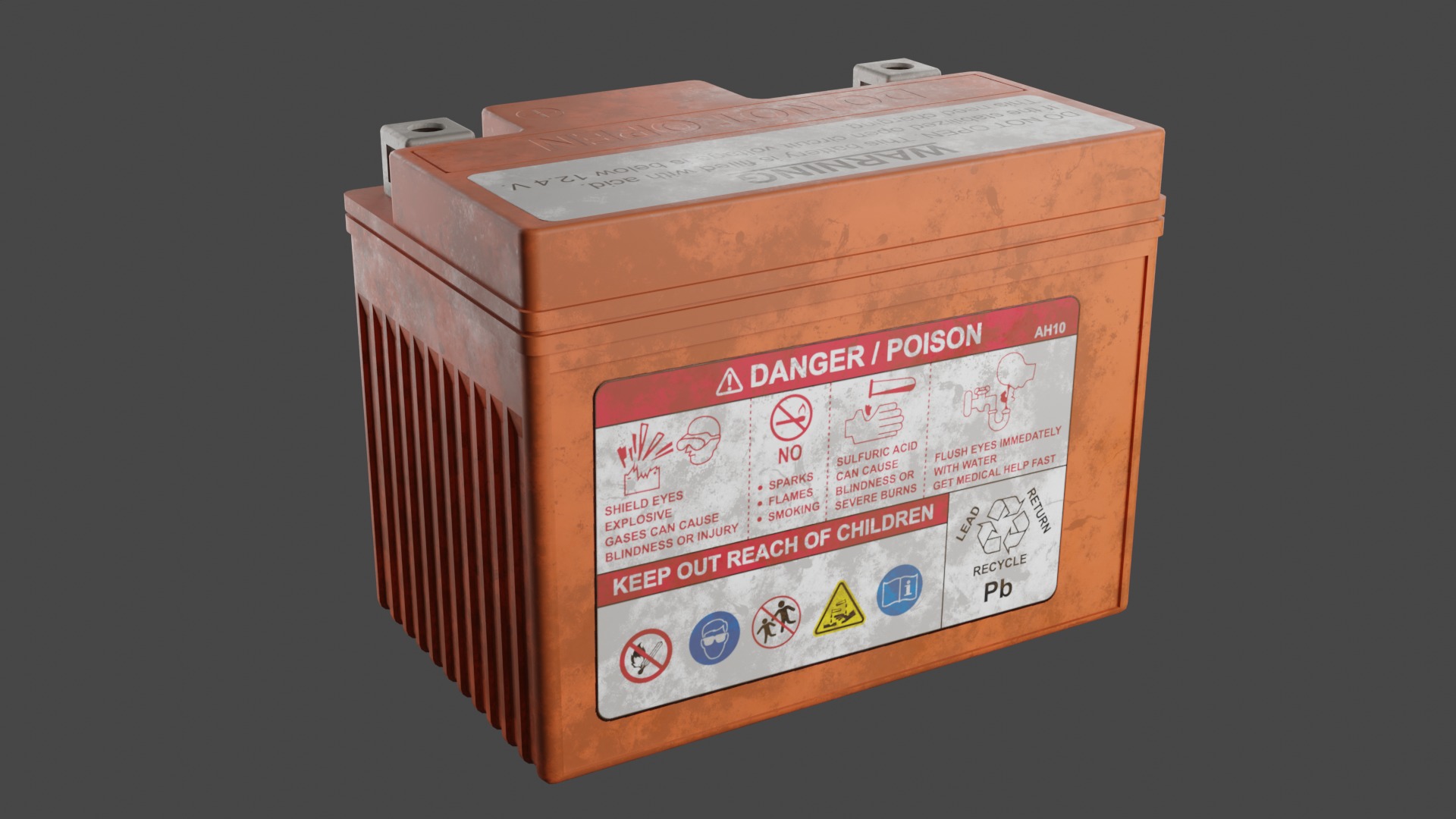 Motorcycle Battery Dust Low-poly 3D model_6