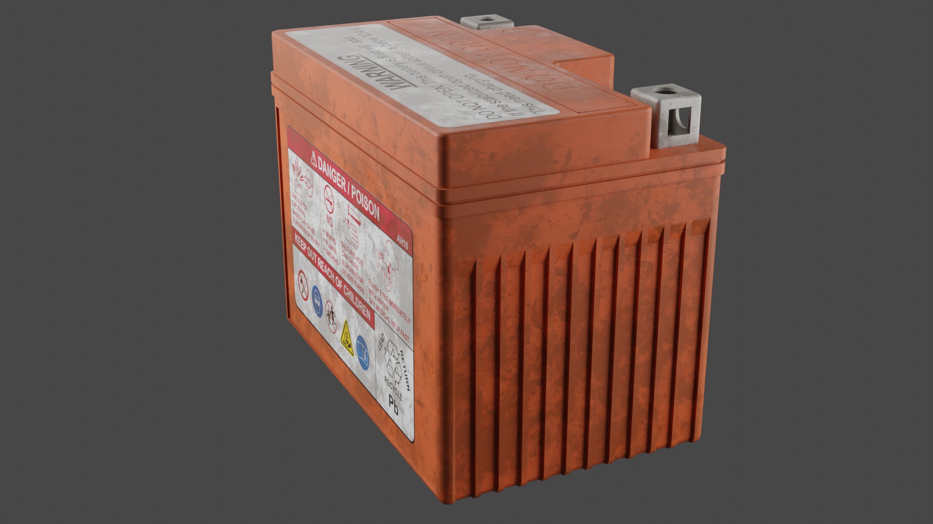 Motorcycle Battery Dust Low-poly 3D model_9