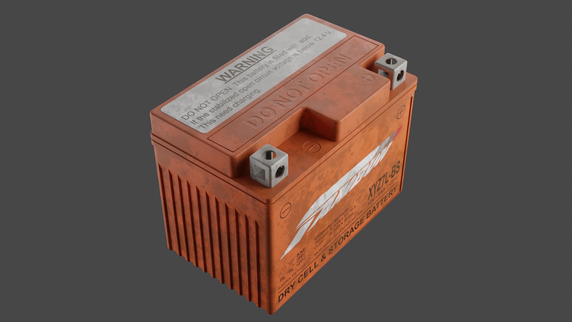 Motorcycle Battery Dust Low-poly 3D model_5