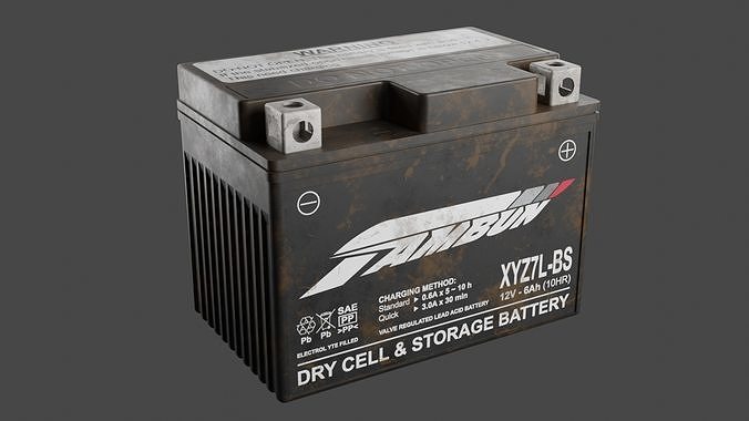 Motorcycle Battery Dust Low-poly 3D model