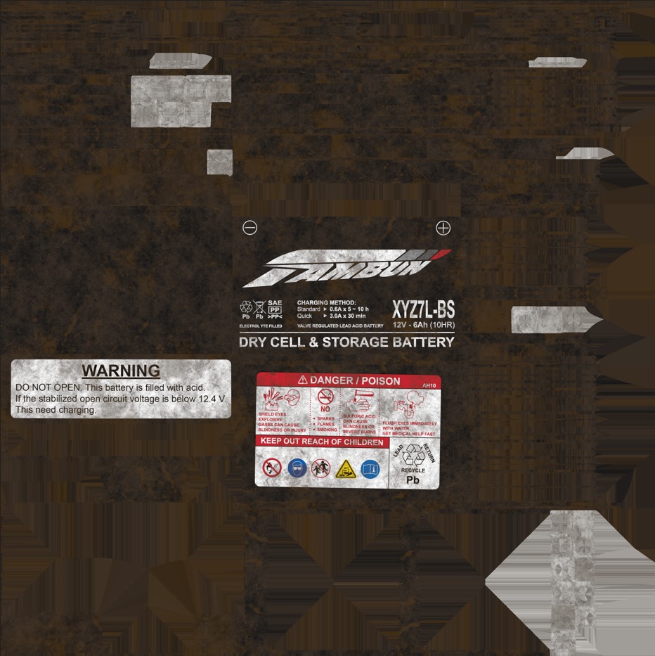 Motorcycle Battery Dirt Low-poly 3D model_11