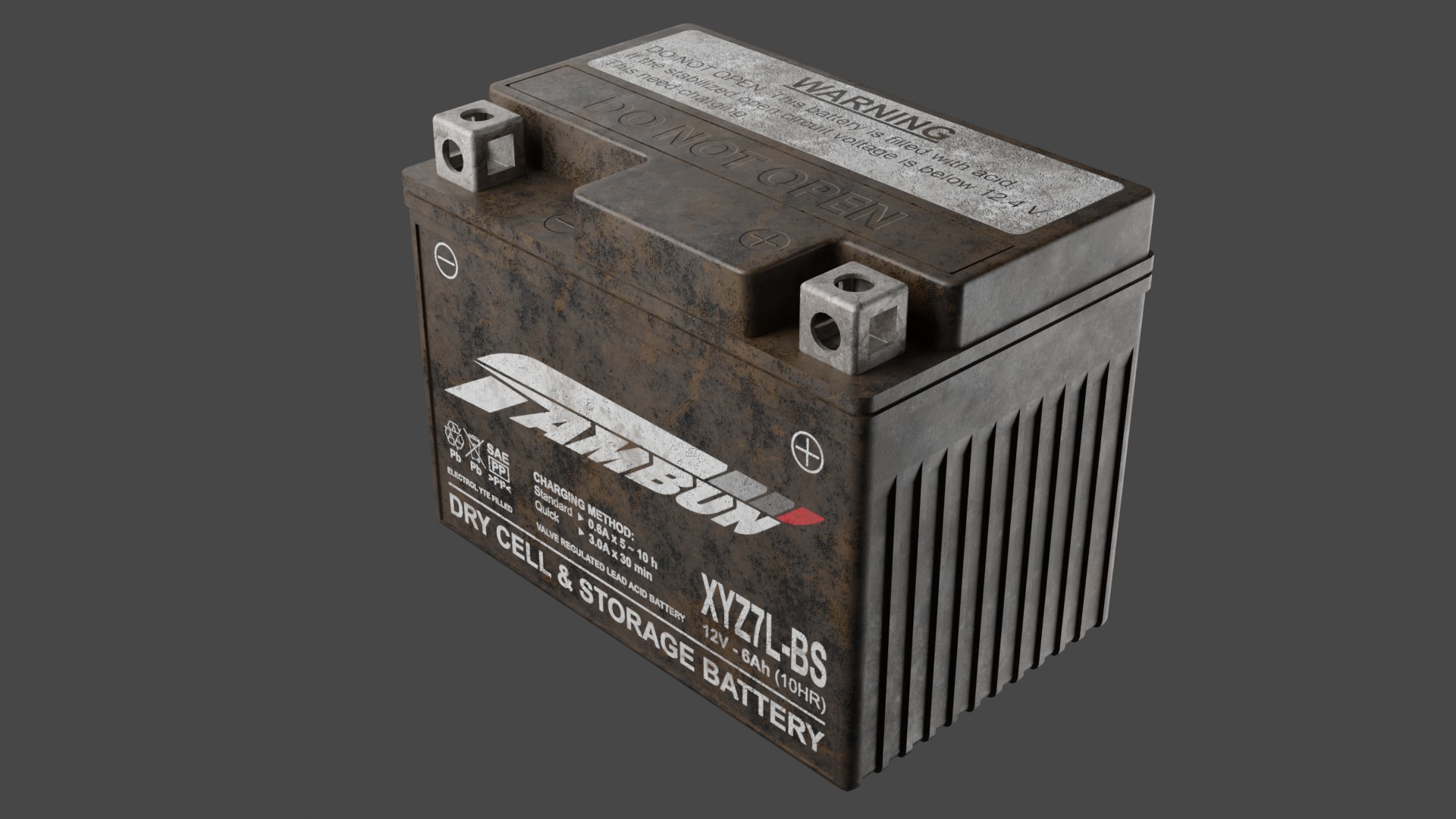 Motorcycle Battery Dirt Low-poly 3D model_2