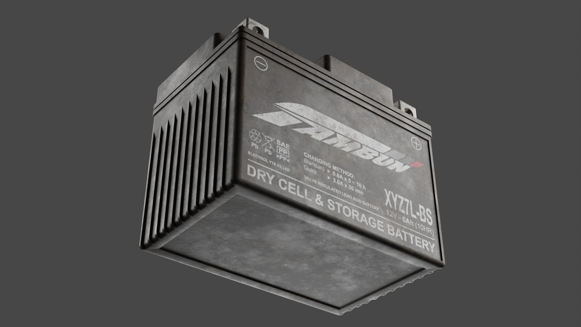 Motorcycle Battery Dirt Low-poly 3D model_3