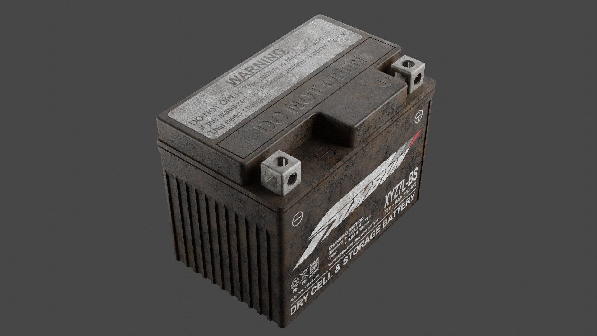 Motorcycle Battery Dirt Low-poly 3D model_5