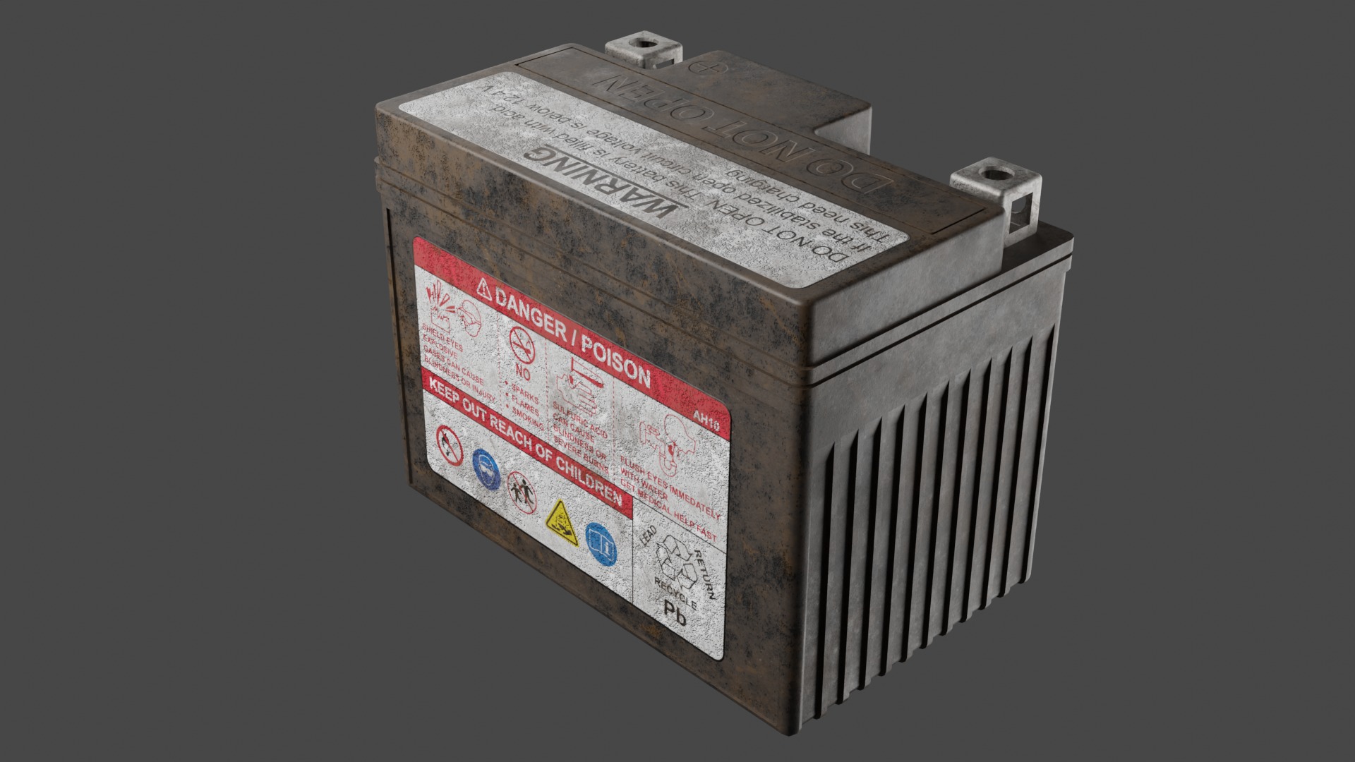 Motorcycle Battery Dirt Low-poly 3D model_7
