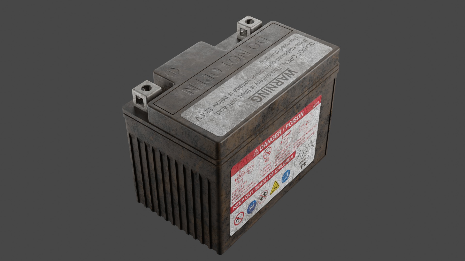 Motorcycle Battery Dirt Low-poly 3D model_10