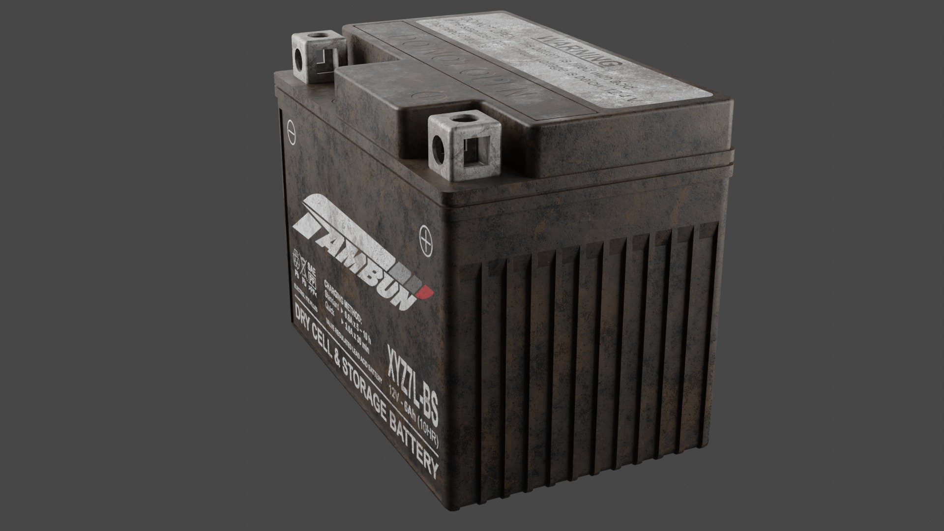 Motorcycle Battery Dirt Low-poly 3D model_4