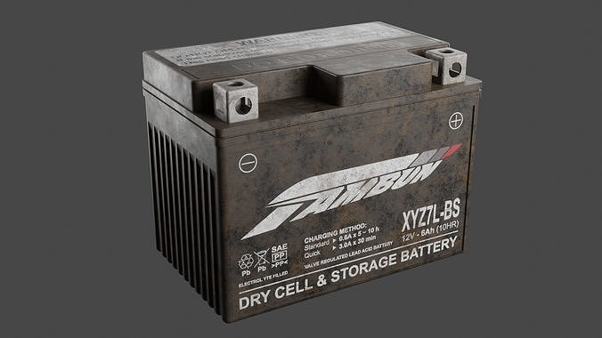 Motorcycle Battery Dirt Low-poly 3D model