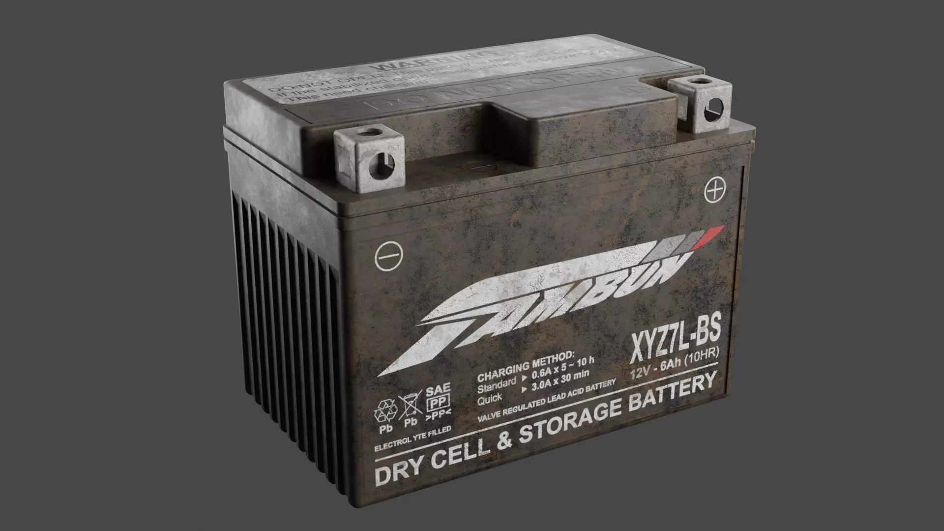 Motorcycle Battery Dirt Low-poly 3D model_0