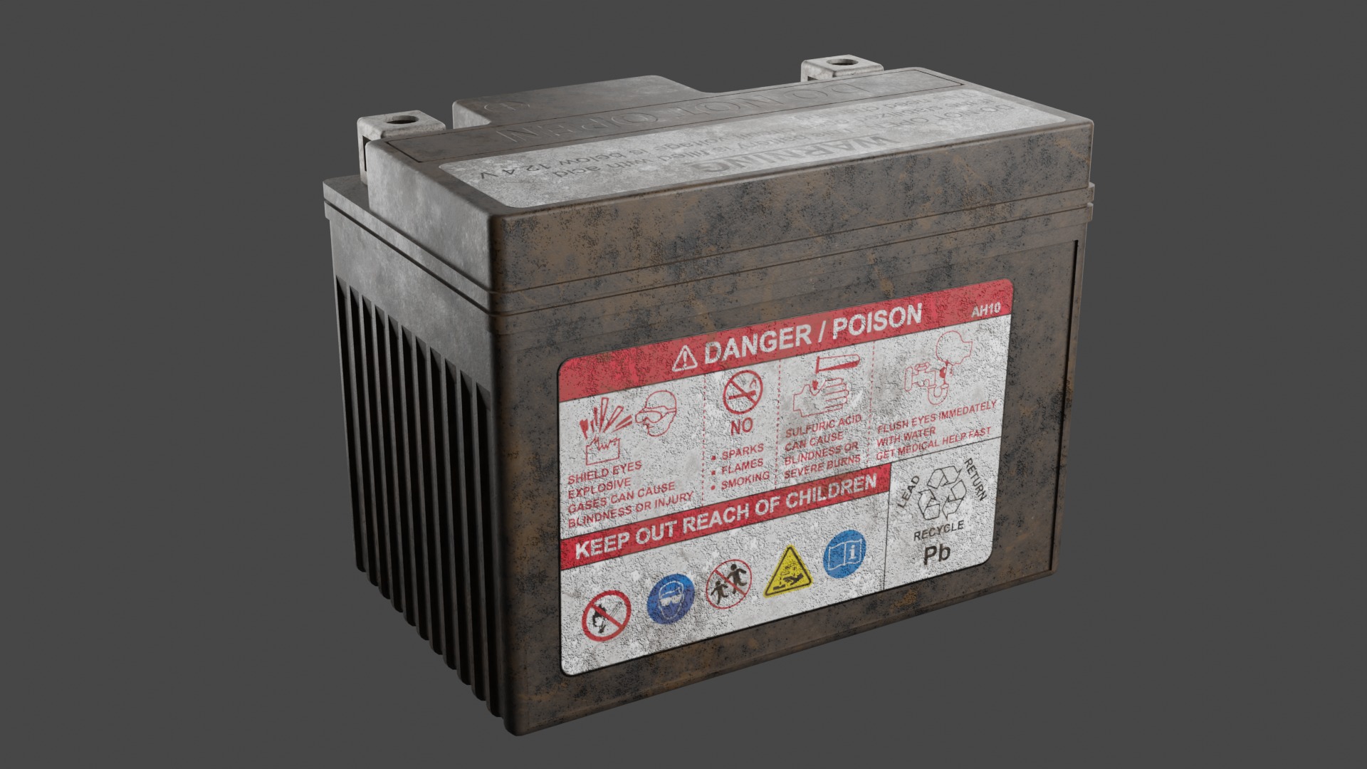 Motorcycle Battery Dirt Low-poly 3D model_6