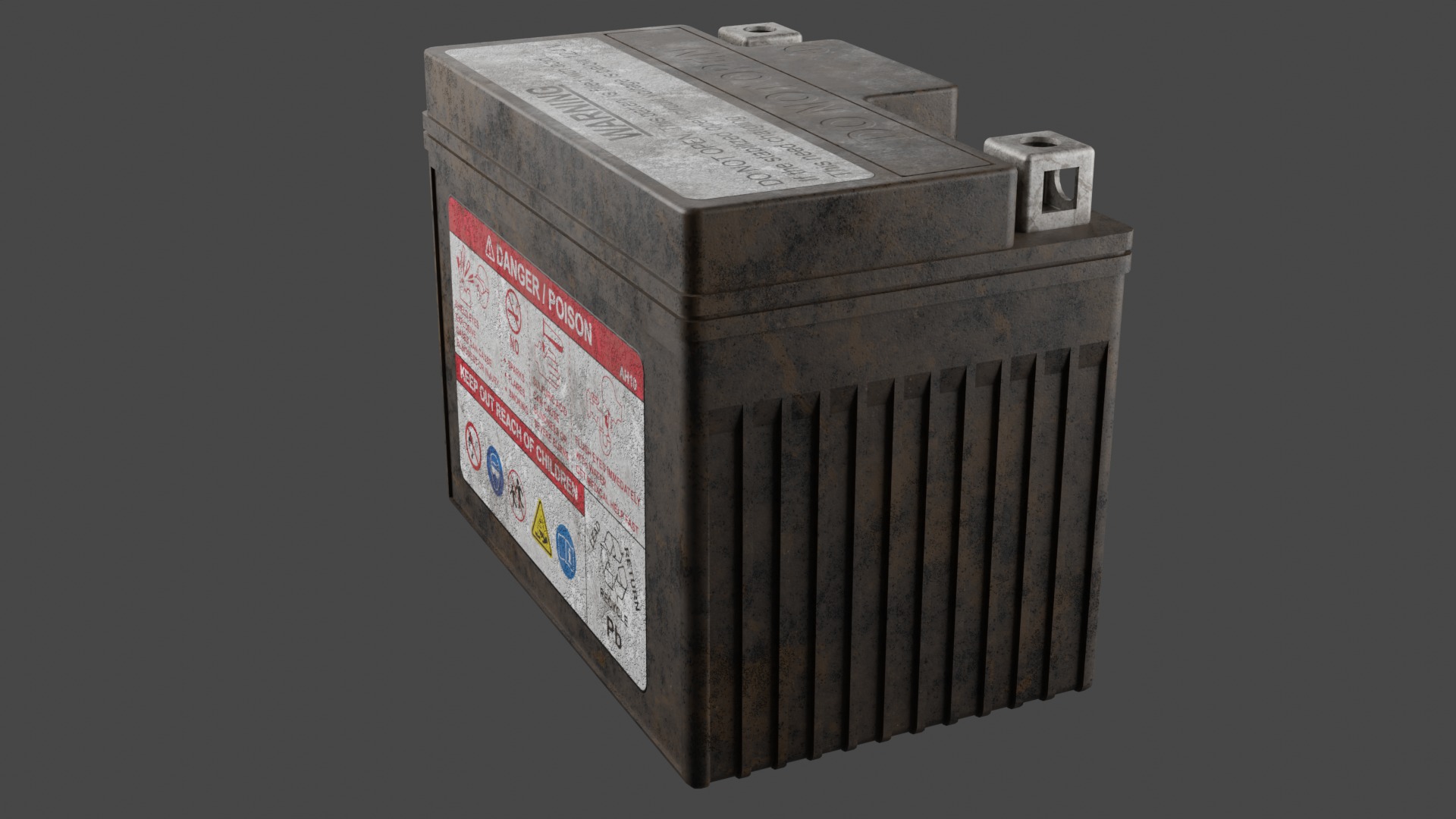 Motorcycle Battery Dirt Low-poly 3D model_9