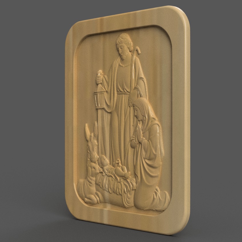 Christmas Nativity Scene Wall Art and Keychain Design 3D print model_1