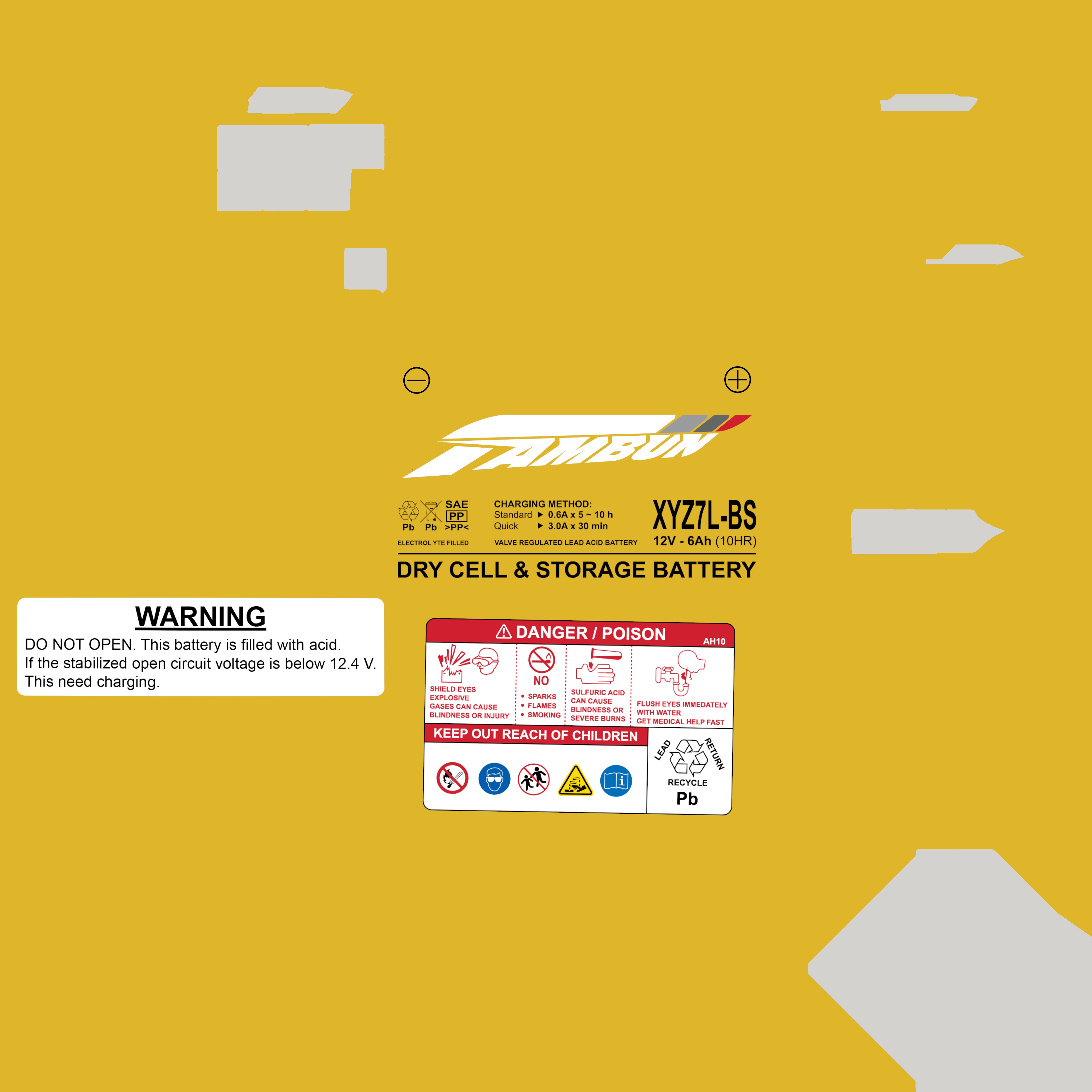 Motorcycle Battery Low-poly 3D model_11