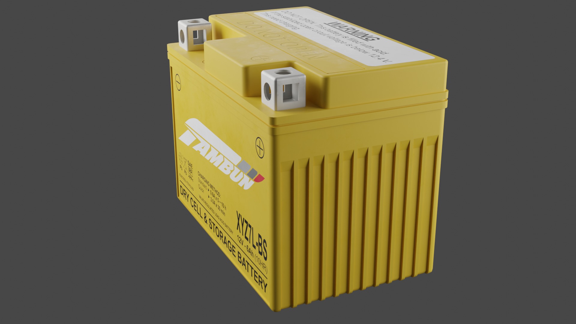 Motorcycle Battery Low-poly 3D model_4