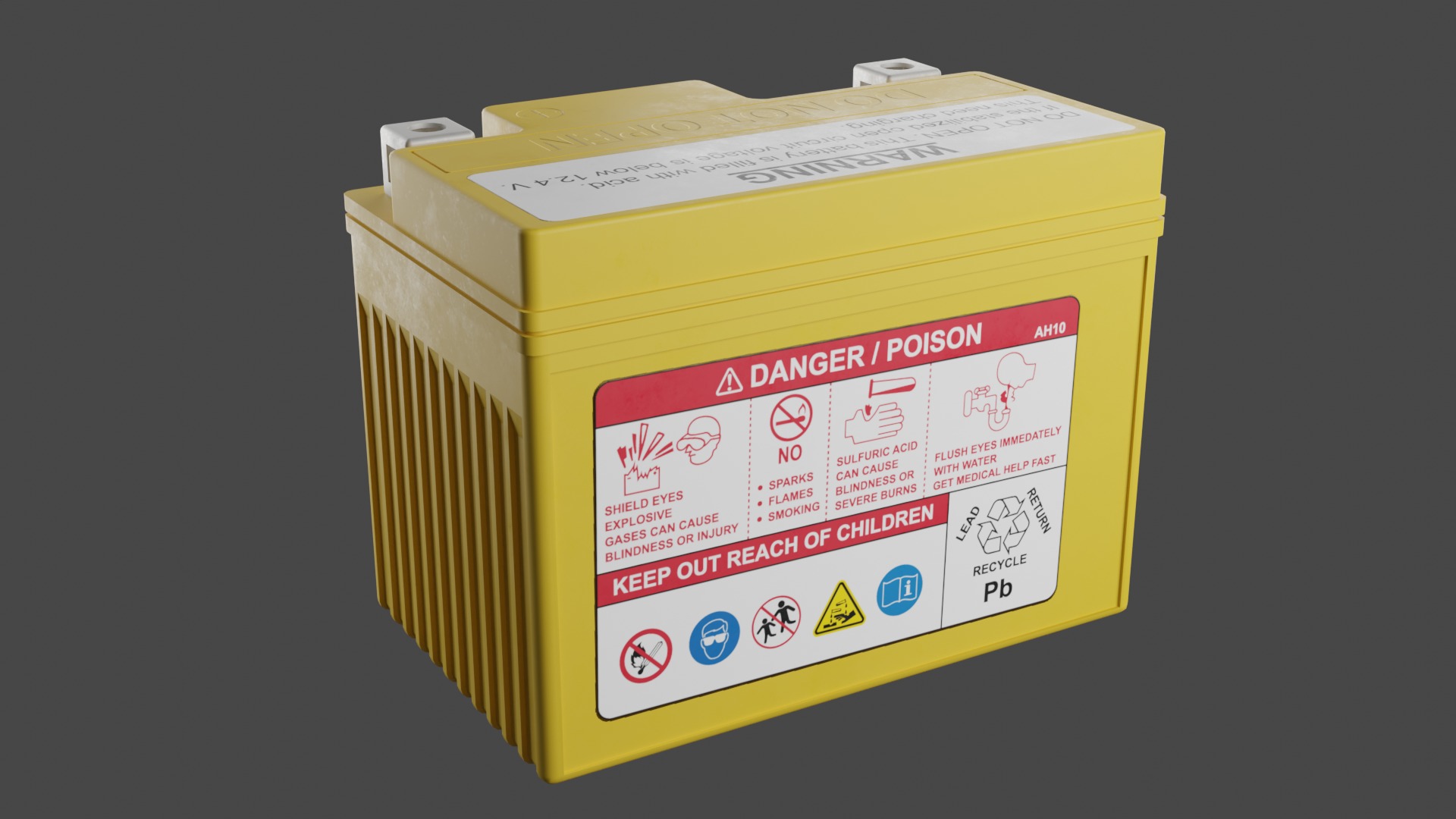 Motorcycle Battery Low-poly 3D model_6