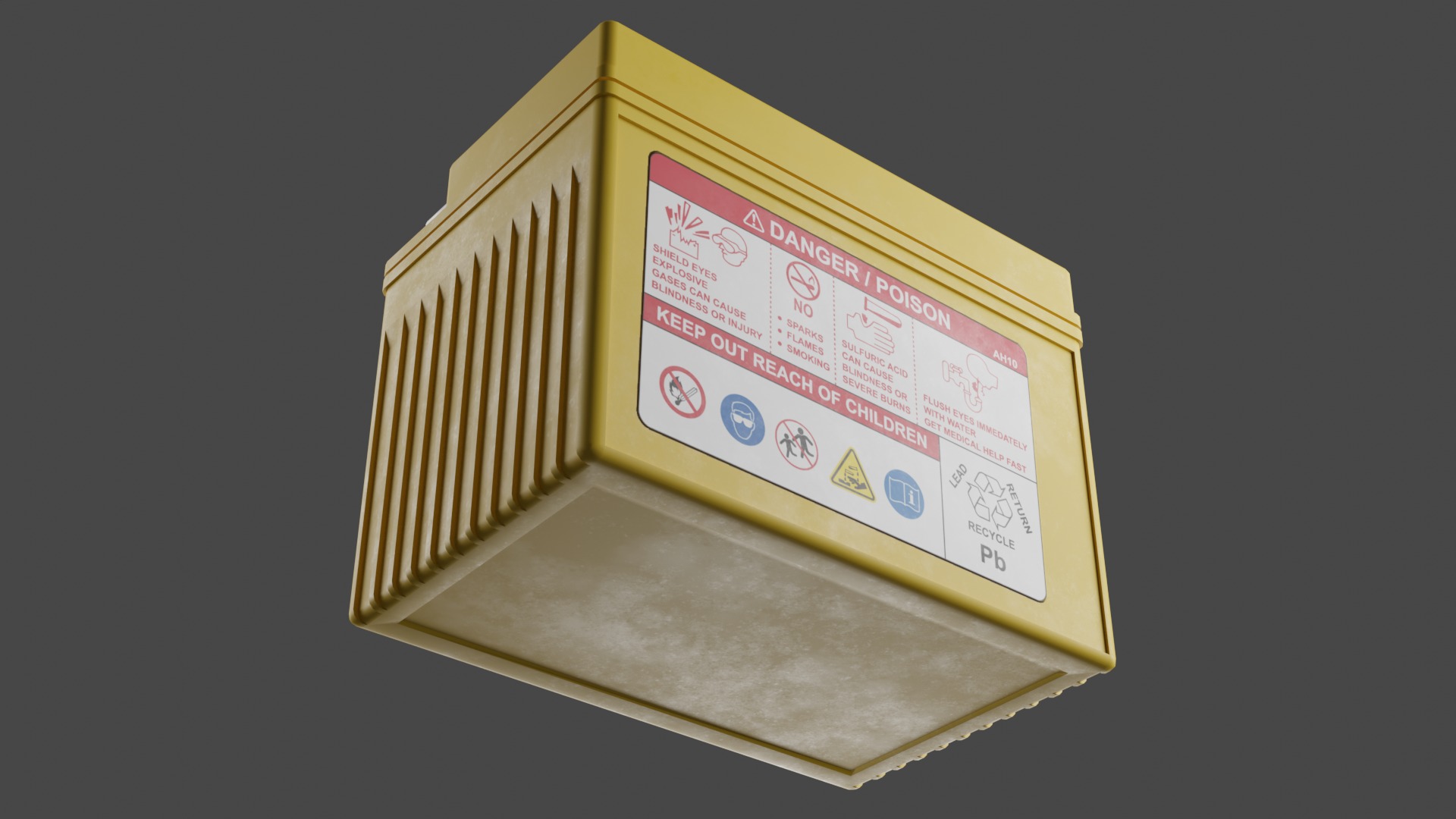 Motorcycle Battery Low-poly 3D model_8