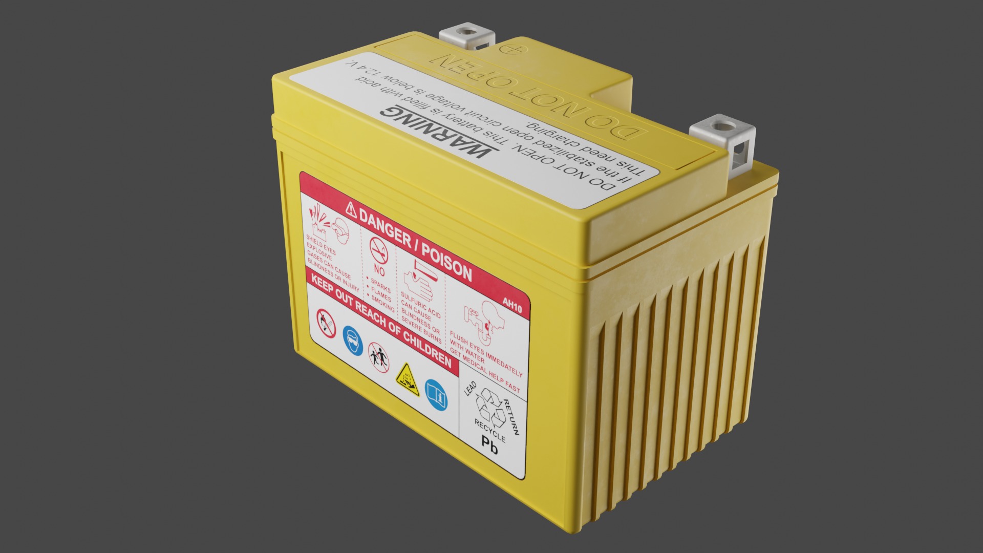Motorcycle Battery Low-poly 3D model_7