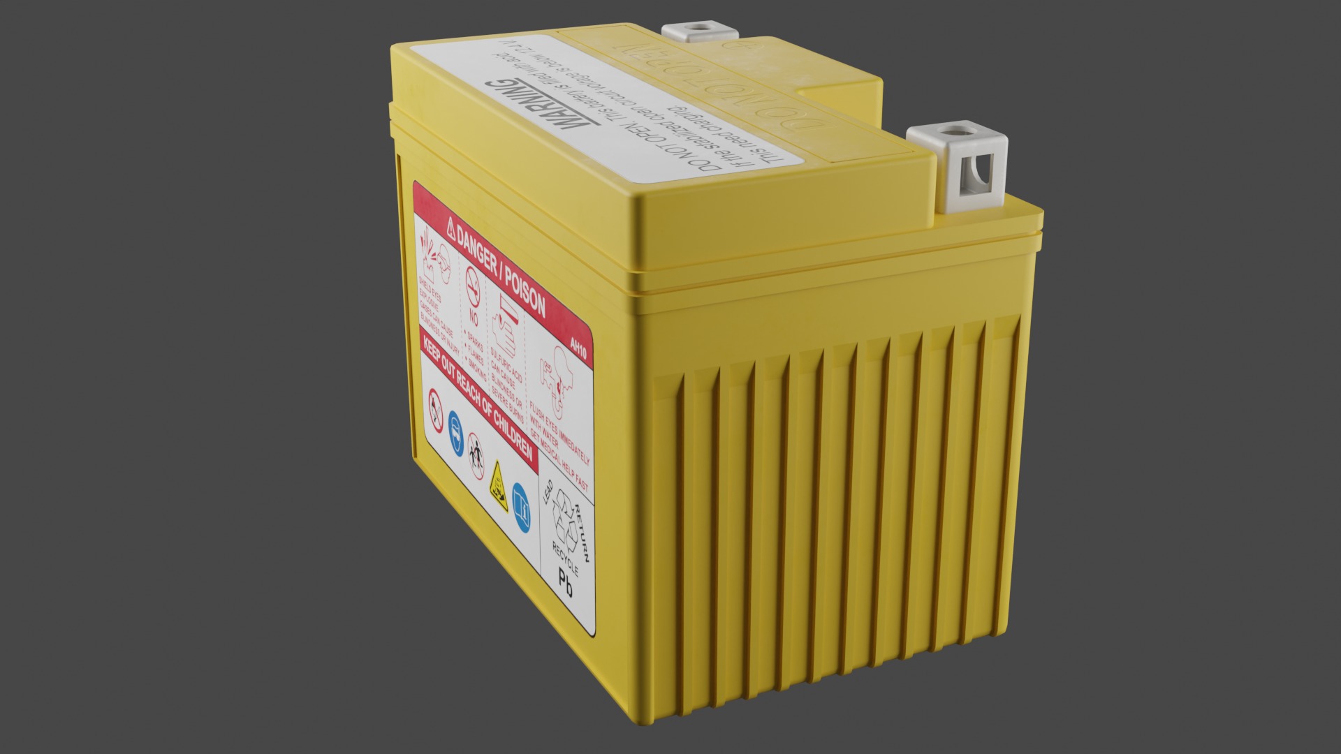 Motorcycle Battery Low-poly 3D model_9