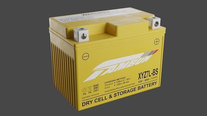Motorcycle Battery Low-poly 3D model